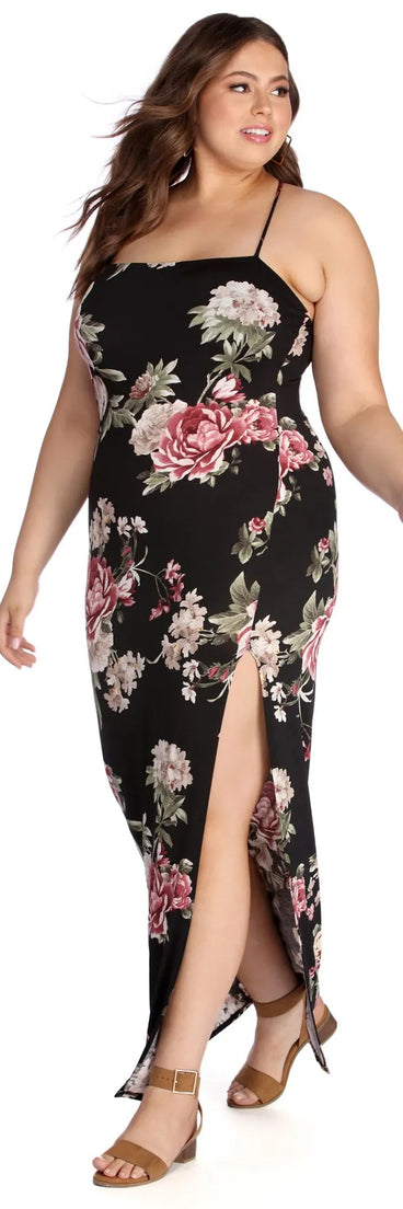 Plus Fab In Floral Maxi Dress