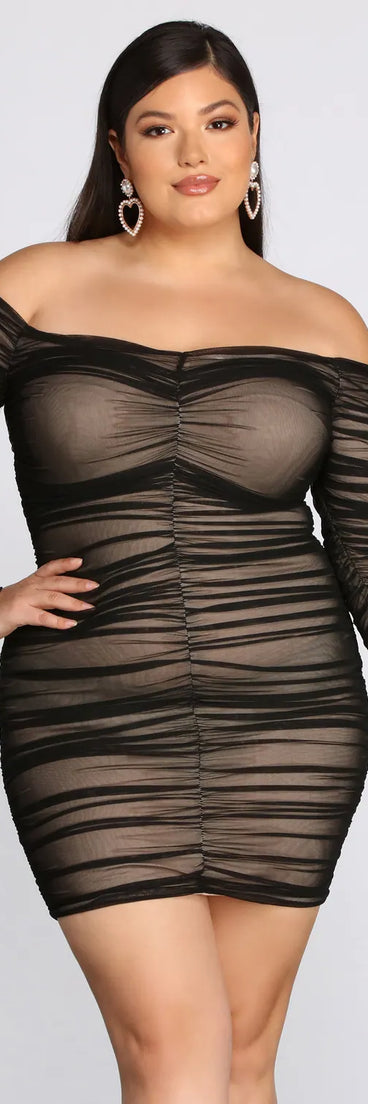 Plus Ruche AF Mini Dress