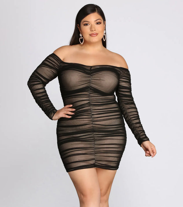 Plus Ruche AF Mini Dress