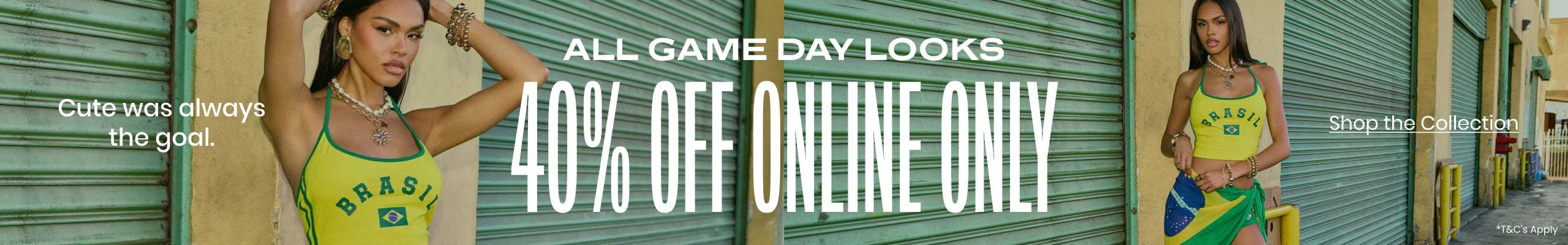 Cute was always the goal—shop game day looks and save 40% off online only on your favorite team-inspired styles.