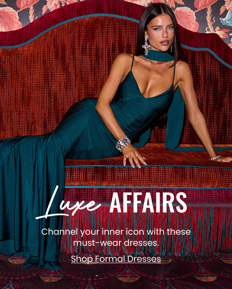 Shop formal dresses worthy of a love affair, featuring luxe satin, elegant silhouettes, and iconic details made to be remembered.