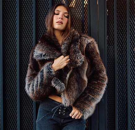 Cold-weather crush approved. Shop women’s fur trimmed outfits featuring plush faux fur layers and elevated, street-chic silhouettes.