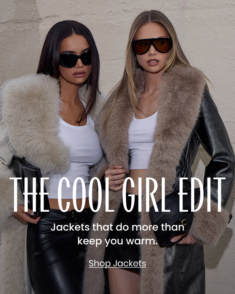 Shop women's jackets and coats featuring luxe faux fur collars, sleek faux leather finishes, and oversized silhouettes made for your camera roll.