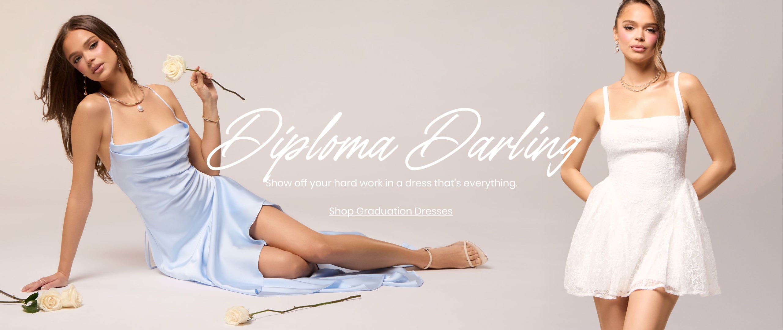 Diploma darling—shop graduation dresses with satin shine, flirty lace, and milestone-ready sophistication.
