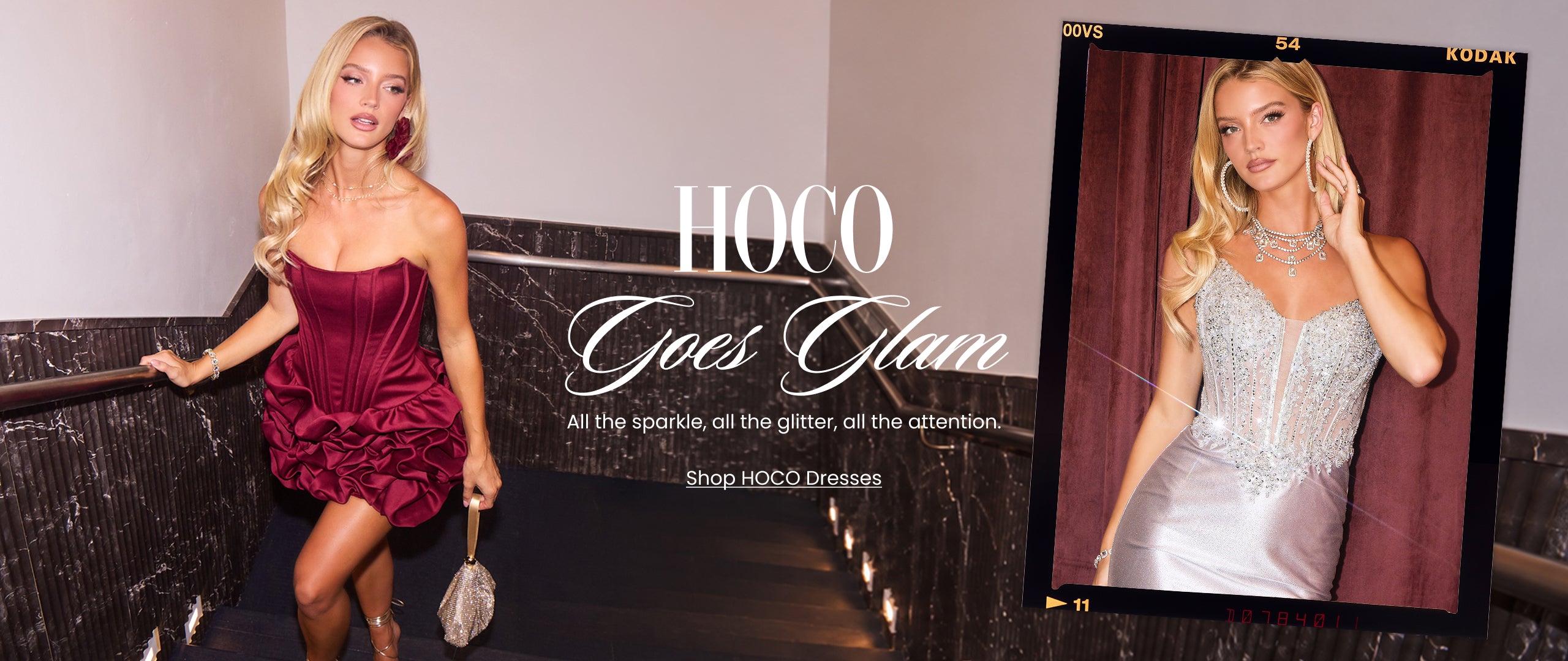 Shop HOCO dresses to go glam in sparkling corsets, luxe satin, statement minis, and more made to feel confident and capture attention.