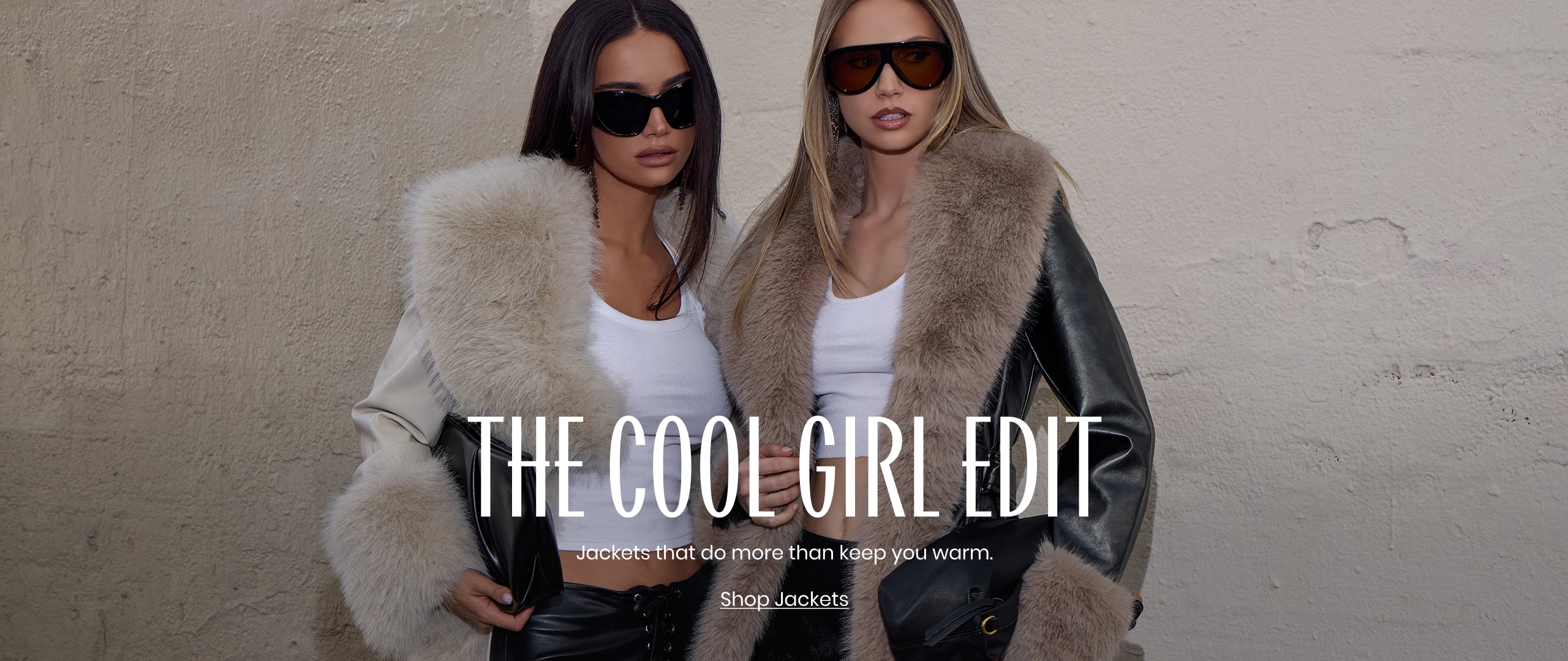 Shop women's jackets and coats featuring luxe faux fur collars, sleek faux leather finishes, and oversized silhouettes made for your camera roll.
