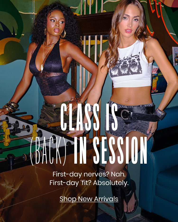 Class is in session—shop new arrivals featuring graphic tanks, cargo pants, and campus-ready looks you'll wear on repeat.