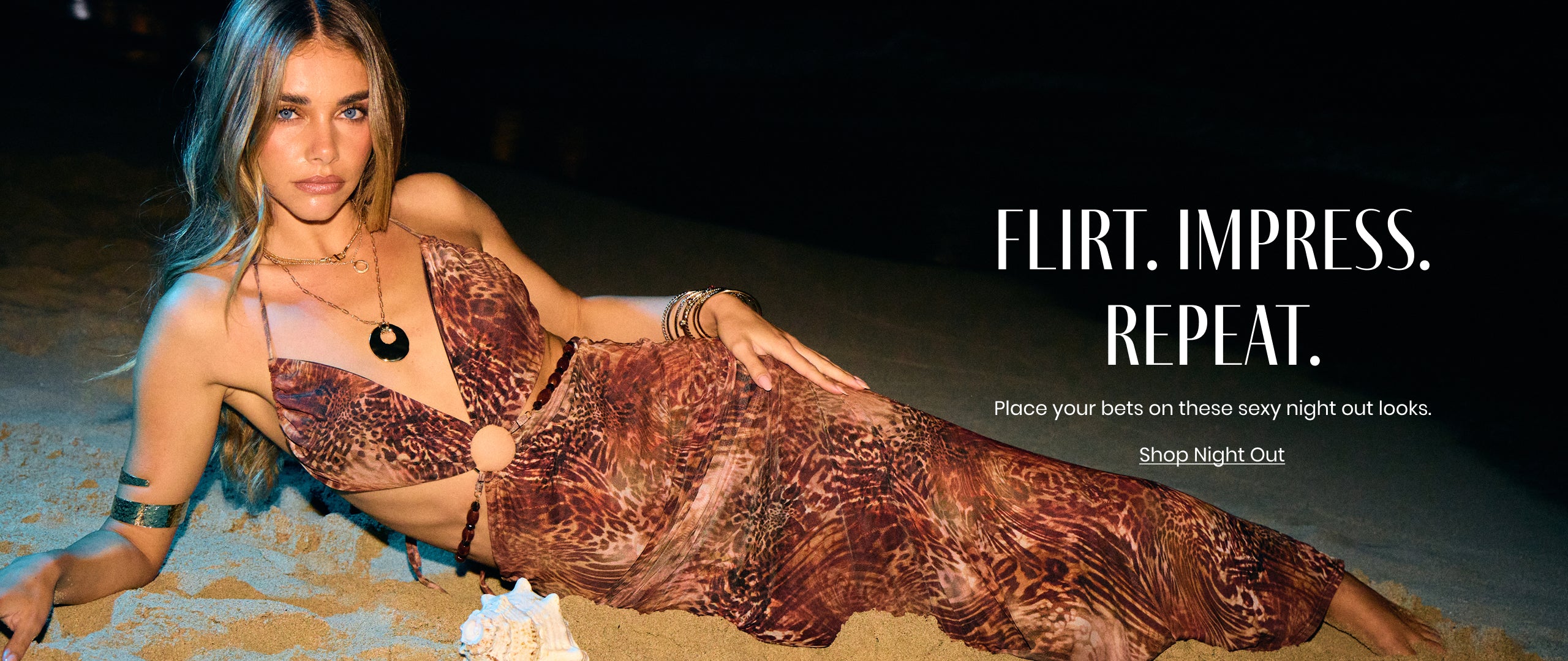 Flirt. Impress. Repeat—night out outfits with daring necklines, bold prints, and confident silhouettes.