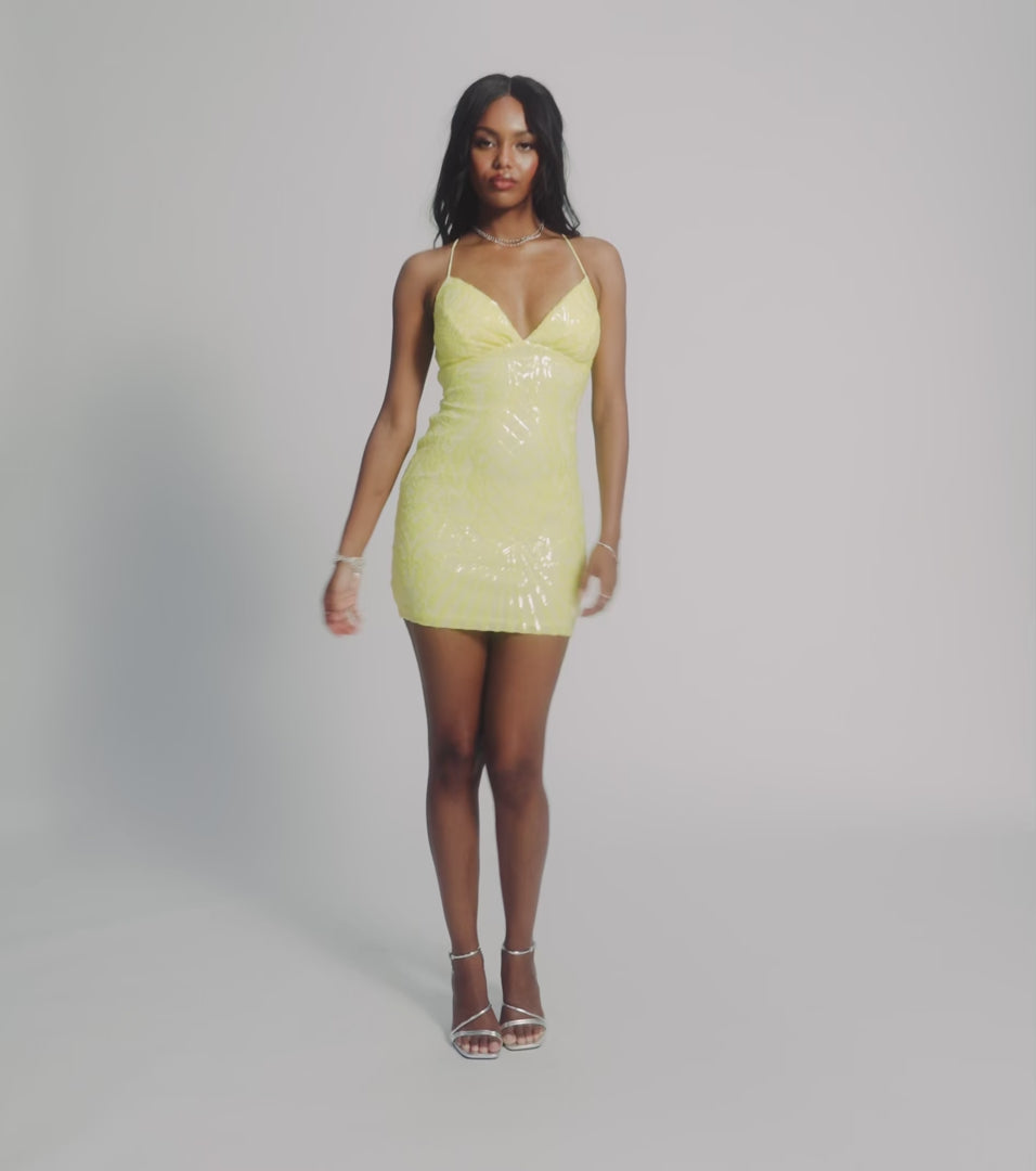 Tobi Lace-Up Bodycon Sequin Party Dress | Windsor