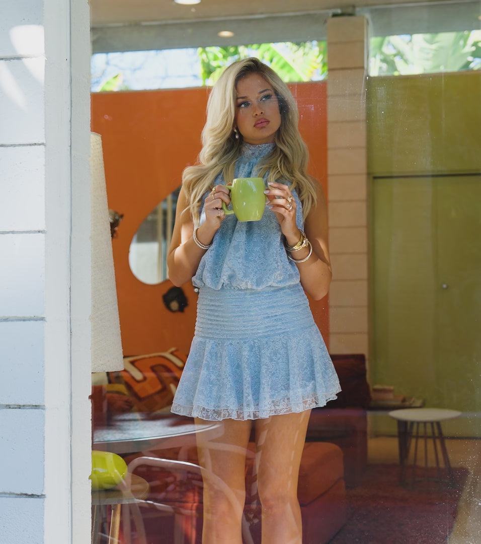 Sweet Occasion Lace Open Back Mini Dress