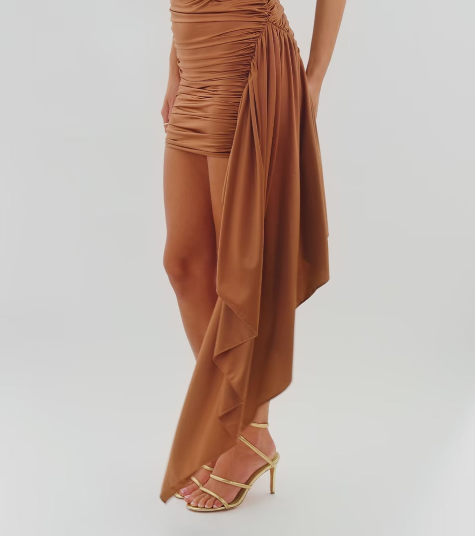 Davina Satin Bodycon Sash Mini Dress | Windsor