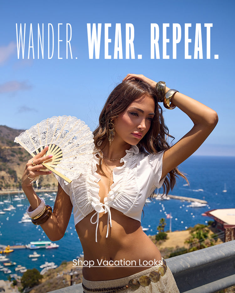 Wander. Wear. Repeat—shop vacation dresses & outfits designed for carefree days and unforgettable destinations.