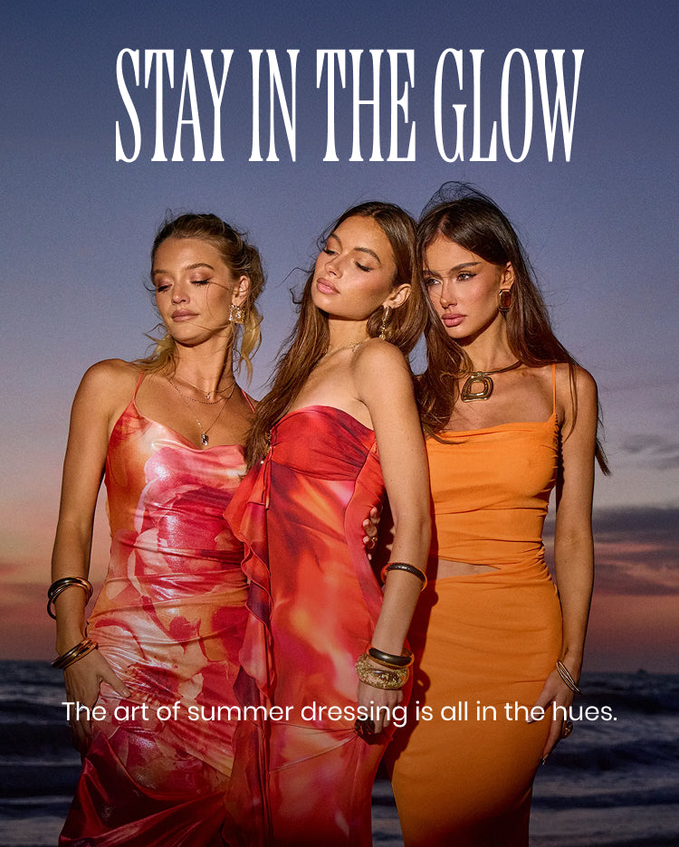 Shop new arrivals and stay in the glow with sunset hues, bodycon silhouettes, and radiant summer style.
