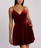 Lily Bonded Velvet Mini Dress creates the perfect spring wedding guest dress or cocktail attire with stylish details in the latest trends for 2023!