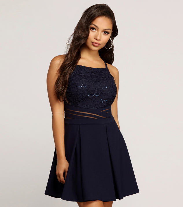 Hattie Sequined High Neck Dress creates the perfect summer wedding guest dress or cocktail party dresss with stylish details in the latest trends for 2023!
