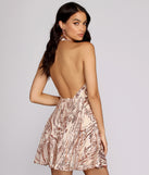 Dara Sequin Scroll Mini Dress creates the perfect summer wedding guest dress or cocktail party dresss with stylish details in the latest trends for 2023!