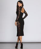 Everly Lace Front Slit Midi Dress creates the perfect summer wedding guest dress or cocktail party dresss with stylish details in the latest trends for 2023!