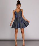 Presley Glitter Party Dress creates the perfect spring wedding guest dress or cocktail attire with stylish details in the latest trends for 2023!