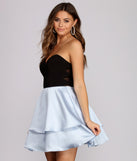 The Gemma Strapless Bow Party Dress is a gorgeous pick as your 2023 prom dress or formal gown for wedding guest, spring bridesmaid, or army ball attire!