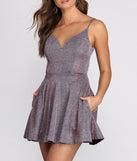 Layla Metallic Skater Dress creates the perfect summer wedding guest dress or cocktail party dresss with stylish details in the latest trends for 2023!