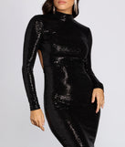 Perrie Sequin Open Back Midi Dress