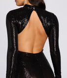 Perrie Sequin Open Back Midi Dress