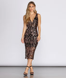 Trisha Formal Sequin Midi Dress creates the perfect spring wedding guest dress or cocktail attire with stylish details in the latest trends for 2023!