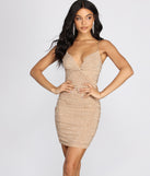 Julissa Knot Front Heat Stone Mini Dress creates the perfect summer wedding guest dress or cocktail party dresss with stylish details in the latest trends for 2023!