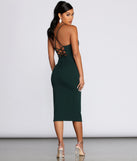 Vada Lace-Up Formal Midi Dress creates the perfect spring wedding guest dress or cocktail attire with stylish details in the latest trends for 2023!