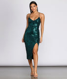 The Arielle Geometric Sequin Midi Dress is a gorgeous pick as your 2023 prom dress or formal gown for wedding guest, spring bridesmaid, or army ball attire!