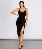 Velvet And Mesh Midi Dress is a gorgeous pick as your 2023 prom dress or formal gown for wedding guest, spring bridesmaid, or army ball attire!