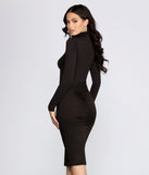 Anita Mock Neck Ruched Midi Dress creates the perfect summer wedding guest dress or cocktail party dresss with stylish details in the latest trends for 2023!