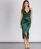 Amanda Wrap Satin Dress creates the perfect summer wedding guest dress or cocktail party dresss with stylish details in the latest trends for 2023!