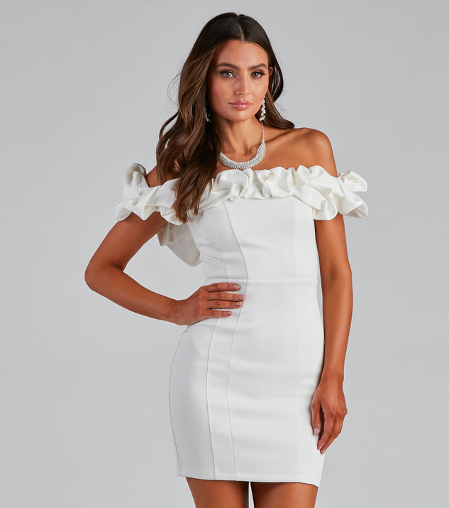 Kiari Formal Off the Shoulder Ruffled Dress creates the perfect summer wedding guest dress or cocktail party dresss with stylish details in the latest trends for 2023!