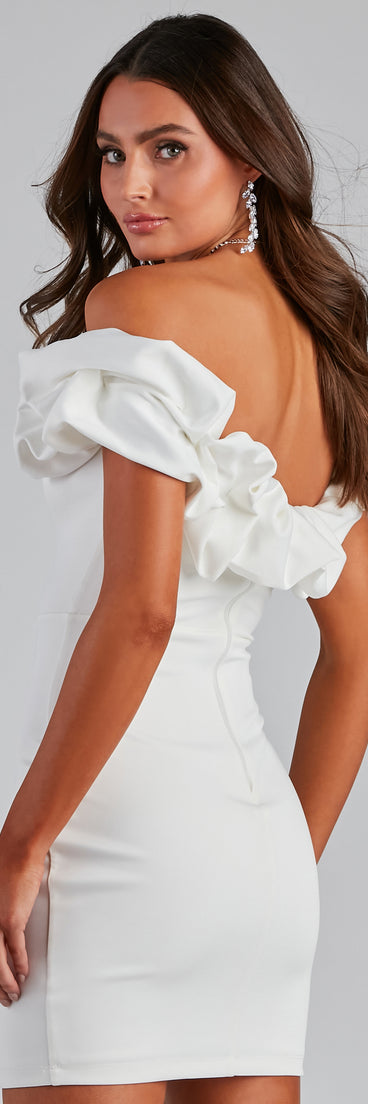 Kiari Formal Off the Shoulder Ruffled Dress creates the perfect summer wedding guest dress or cocktail party dresss with stylish details in the latest trends for 2023!