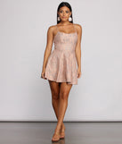 Angela Glitter Lace Party Dress creates the perfect summer wedding guest dress or cocktail party dresss with stylish details in the latest trends for 2023!