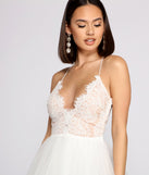 Olivia Eyelash Lace Tulle Party Dress is a gorgeous pick as your 2023 prom dress or formal gown for wedding guest, spring bridesmaid, or army ball attire!