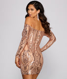 The Halston Sequin Mesh Off The Shoulder Mini Dress is a gorgeous pick as your 2023 prom dress or formal gown for wedding guest, spring bridesmaid, or army ball attire!