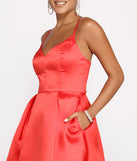 The Ellie Sleeveless Satin Party Dress is a gorgeous pick as your 2023 prom dress or formal gown for wedding guest, spring bridesmaid, or army ball attire!