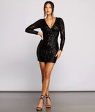 The Jaclyn Long Sleeve Sequin Mini Dress is a gorgeous pick as your 2023 prom dress or formal gown for wedding guest, spring bridesmaid, or army ball attire!