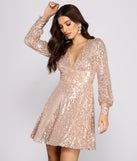 Sadie Formal Long Sleeve Sequin Mini Dress creates the perfect spring wedding guest dress or cocktail attire with stylish details in the latest trends for 2023!