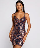 Stella Formal Sequin Scroll Print Mini Dress is a gorgeous pick as your 2023 prom dress or formal gown for wedding guest, spring bridesmaid, or army ball attire!