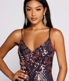 Stella Formal Sequin Scroll Print Mini Dress is a gorgeous pick as your 2023 prom dress or formal gown for wedding guest, spring bridesmaid, or army ball attire!