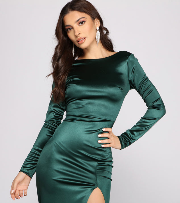 Nora Satin Open Back Midi Dress & Windsor