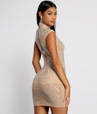 Vicky Heat Stone Mesh Mini Dress is a gorgeous pick as your 2023 prom dress or formal gown for wedding guest, spring bridesmaid, or army ball attire!