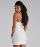 The Avery Formal Heat Stone Cowl Neck Mini Dress is a gorgeous pick as your 2023 prom dress or formal gown for wedding guest, spring bridesmaid, or army ball attire!