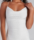 The Avery Formal Heat Stone Cowl Neck Mini Dress is a gorgeous pick as your 2023 prom dress or formal gown for wedding guest, spring bridesmaid, or army ball attire!