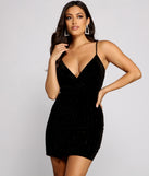 Taya Rhinestone Velvet Mini Dress helps create the best bachelorette party outfit or the bride's sultry bachelorette dress for a look that slays!