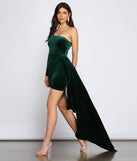 Zhuri Formal One-Shoulder Velvet Dress creates the perfect spring wedding guest dress or cocktail attire with stylish details in the latest trends for 2023!