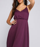 Maggie Formal Chiffon A-Line Midi Dress creates the perfect summer wedding guest dress or cocktail party dresss with stylish details in the latest trends for 2023!